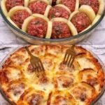 Cheesy Baked Meatball & Potato Casserole