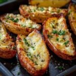 🧀🧄 Cheesy Garlic Air Fryer Potato Wedges