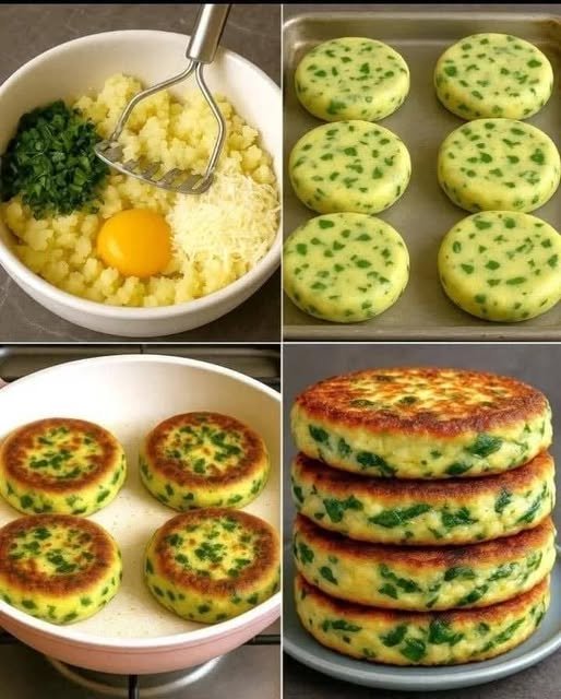 🥔🧀 Cheesy Mashed Potato Pancakes