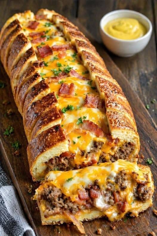 Sourdough Cheese Stuffed Garlic Bread