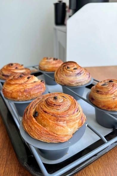 Homemade Sourdough Blueberry Croissants