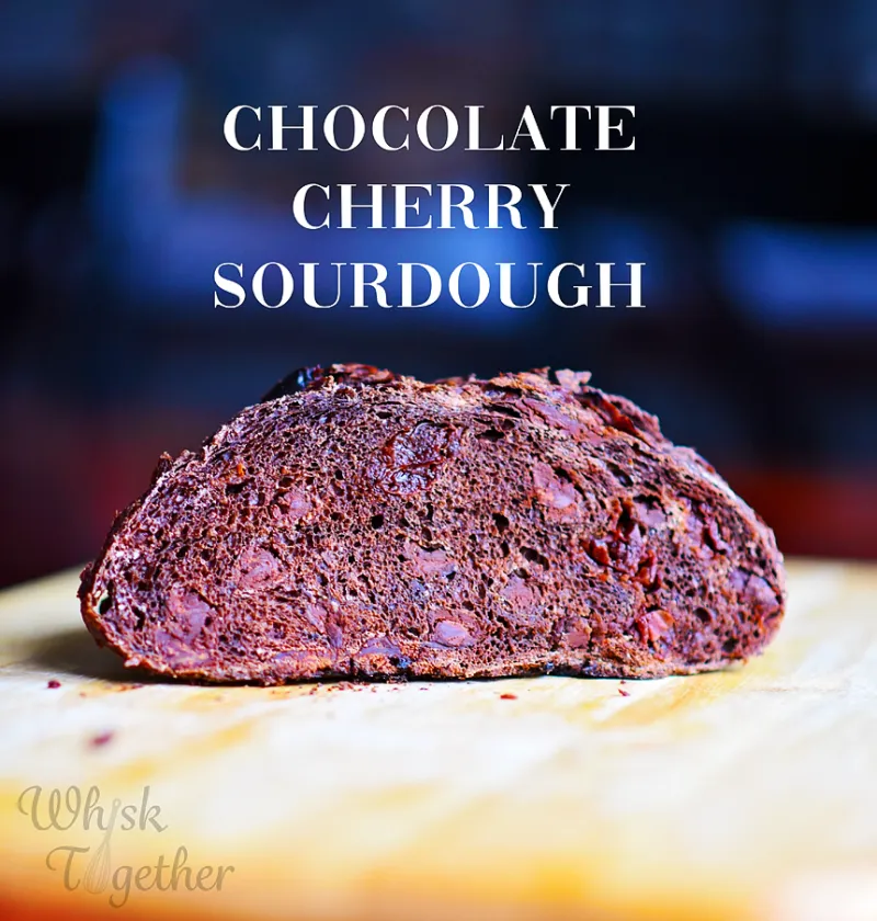 🍒 Cherry Jam Swirl Sourdough Bread with Melted Chocolate Chips