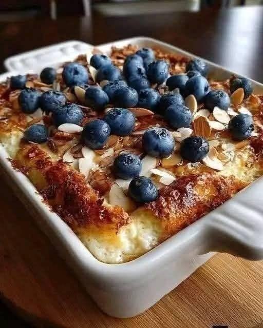 Blueberry Almond French Toast Casserole