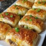 Cheesy Beef Puff Pastry Rolls