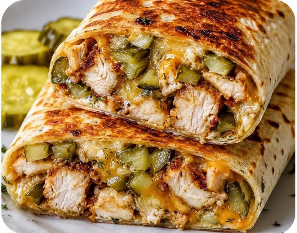 DILL PICKLE SMASH CHICKEN WRAPS
