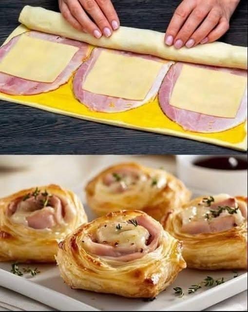 Ham and Cheese Pastry Puffs