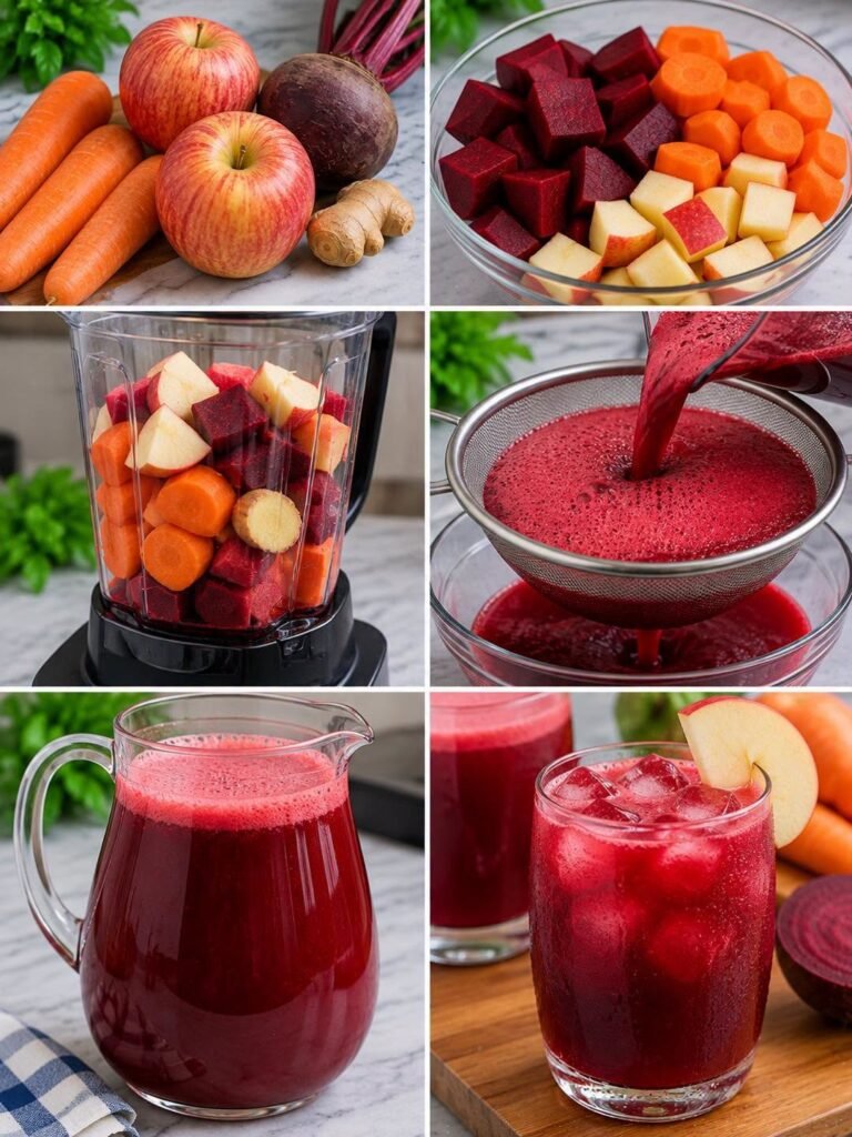 Healthy Beetroot, Ginger and Lemon Juice
