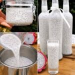 Healthy Dragon Fruit and Chia Seed Coconut Drink