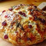 Keto No Knead Rosemary Cranberry Bread