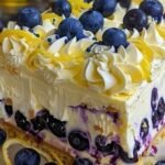 No-Bake Lemon Blueberry Cream Cake