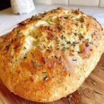 Sourdough Rustic No Knead Rosemary Garlic Bread